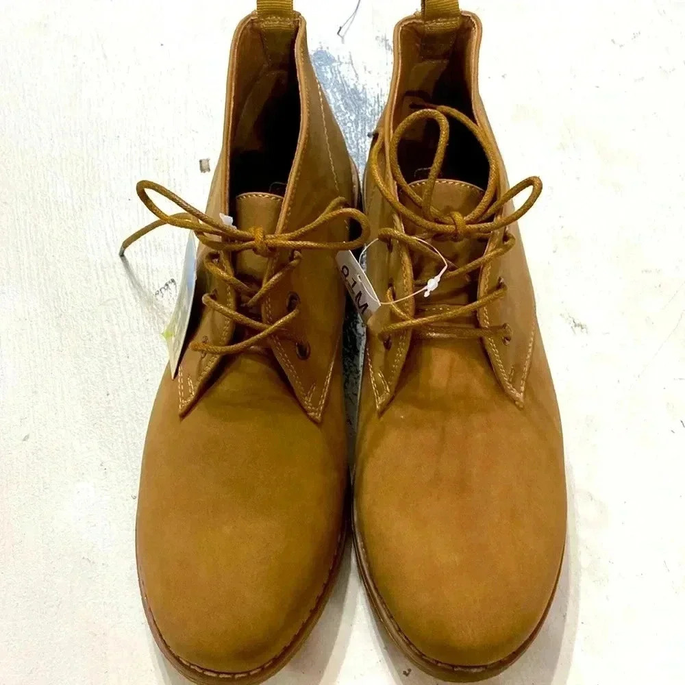 NWT DREXLITE WO SIZE 8.5 TAN LACEUP ANKLE‎ BOOTS NO SCUFFS CLEAN